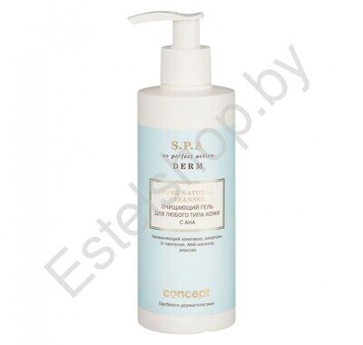 Очищающий гель для любого типа кожи с AHA SPA DERM CONCEPT MINSK Spa Derm Pure Natural Cleanser 250 мл