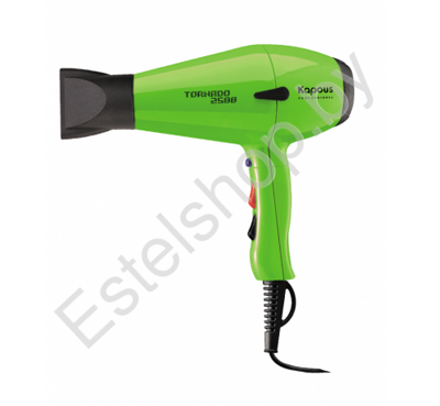 Профессиональный фен для укладки волос "Tornado 2500" Kapous зеленый KAPOUS MINSK