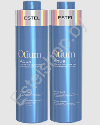 Набор OTIUM AQUA ESTEL для интенсивного увлажнения волос (шампунь 1000 мл, бальзам 1000 мл)