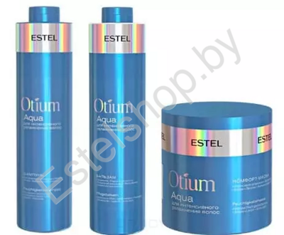 Набор OTIUM AQUA ESTEL для интенсивного увлажнения волос (шампунь 1000 мл, бальзам 1000 мл, маска 300 мл)