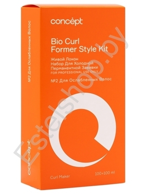 Набор для холодной перманентной био-завивки Живой локон для ослабленных волос №2 SHINE CURL CONCEPT MINSK 100мл+100мл