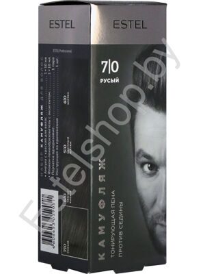 Краска-пена камуфляж против седины для окрашивания волос Alpha Homme Estel 7/0 Русый набор (1 шт ампула 10 мл , 1 шт оксигент 10 мл, 1 шт пенообразователь)
