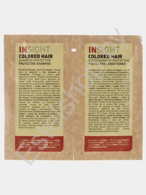 Шампунь и Кондиционер защита цвета для Окрашенных волос COLORED INSIGHT, 10 мл+10 мл