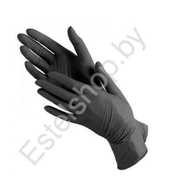 Нитриловые перчатки неопудренные, текстурированные, нестерильные Kapous «Nitrile Hands Clean» черные, 100 шт. РАЗМЕР XS, S, M, L